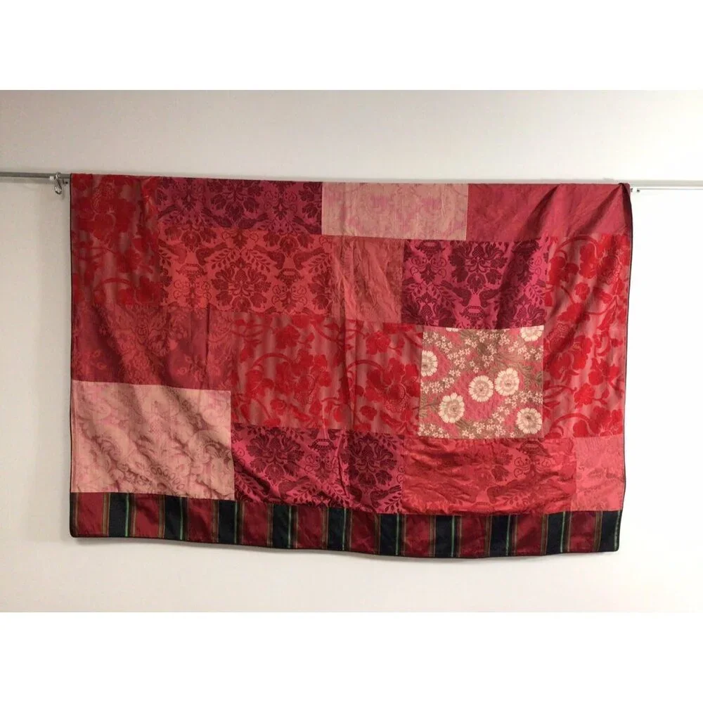 Damask Red Sateen Queen Size Quilt Gorgeous Fabric